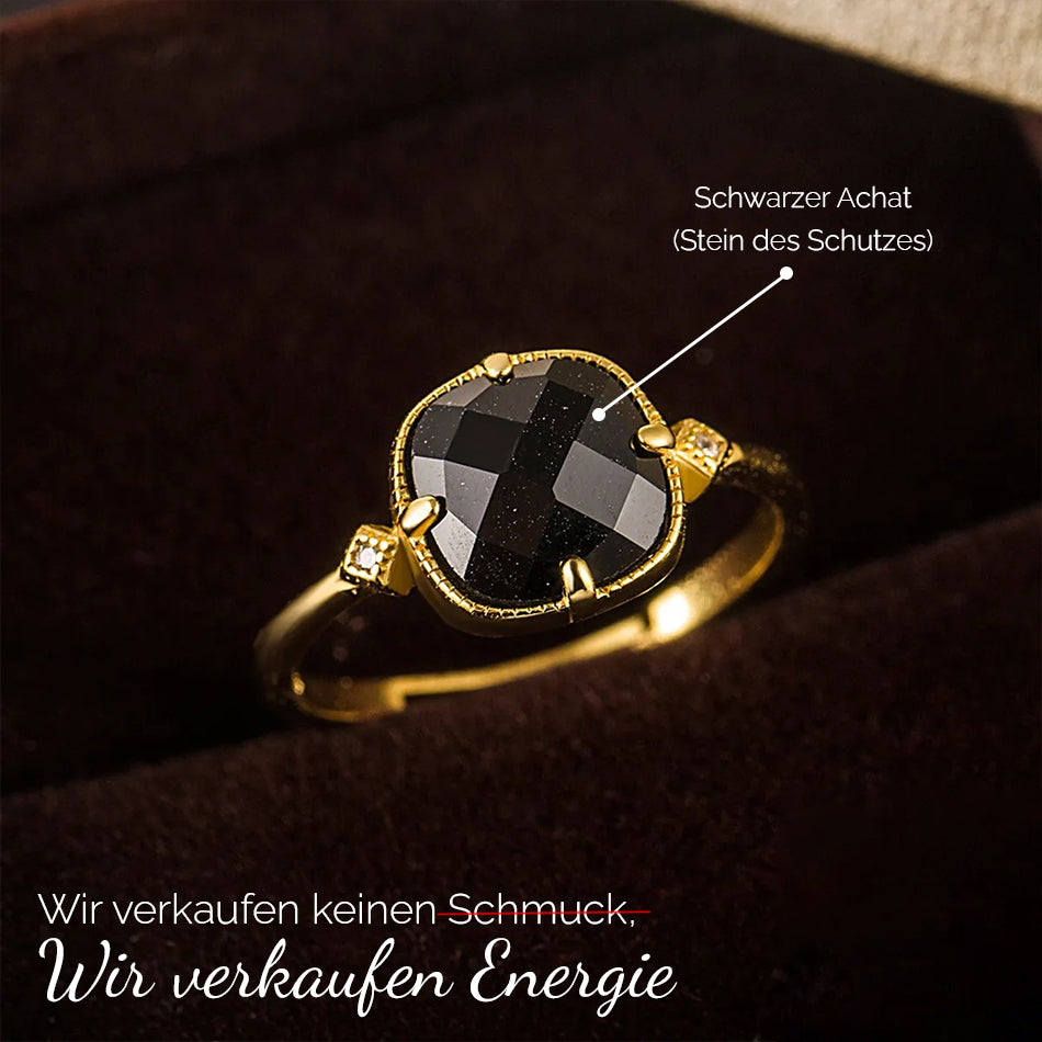 Schutzring gegen Energie Vampire - Schwarzer Achat