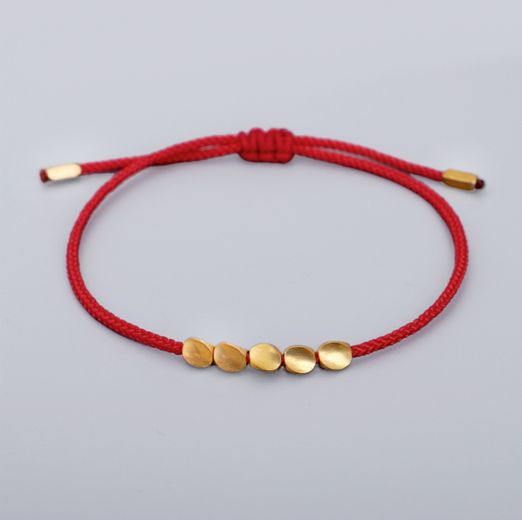 Handgemachtes Tibetisches Glücks-Armband aus Kupfer